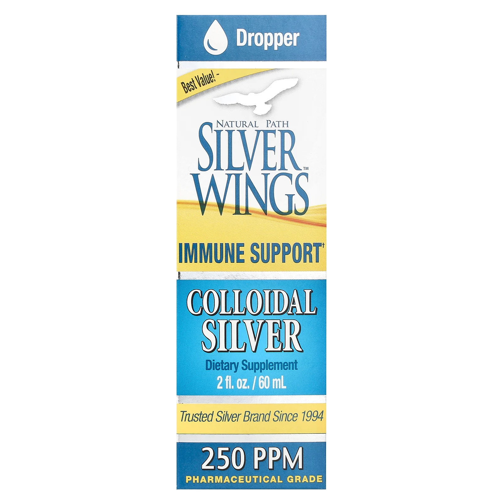 Коллоидное серебро 250 частей на миллион 2 жидких унции 60 мл 3390₽