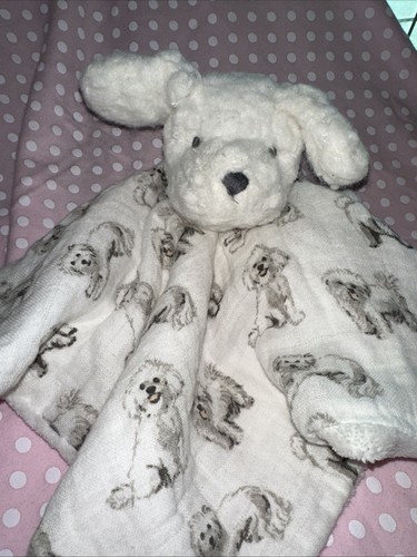 Mud Pie White Dog Security Blanket LOVEY HTF Bichon Frise Baby Puppy Plush Soft! - Picture 10 of 14