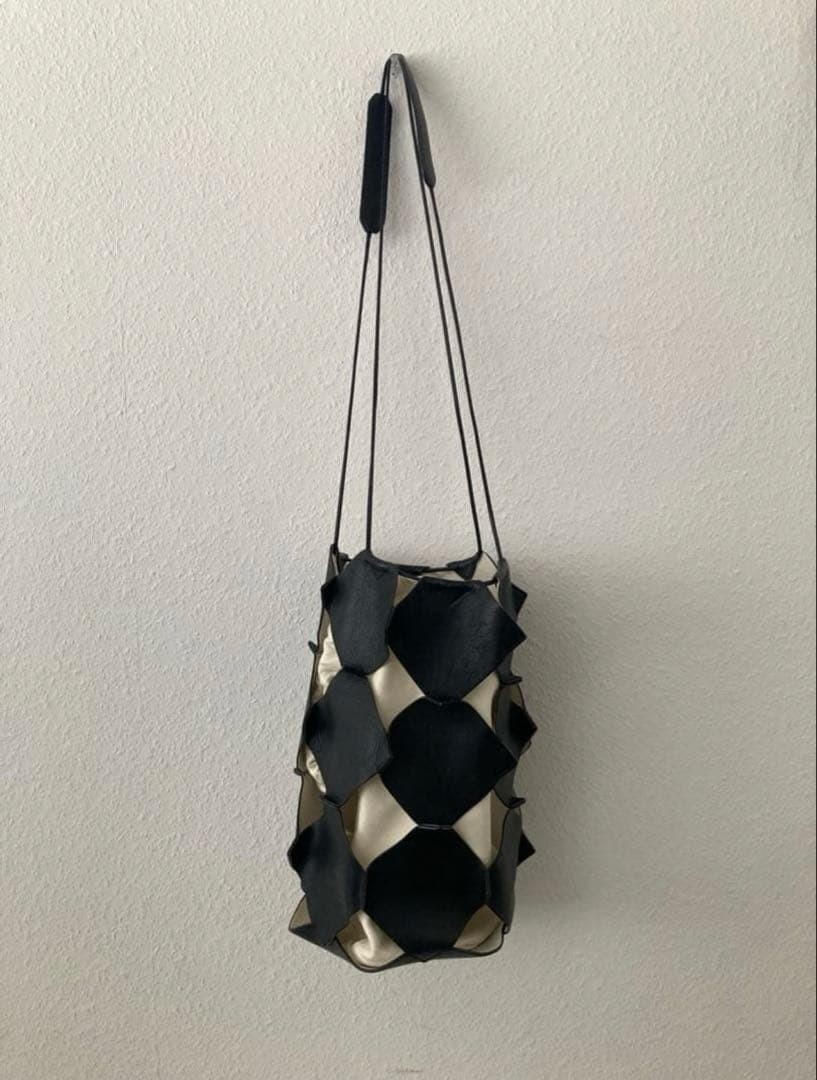 Jil Sander Leather Drawstring Bag Cylinder Bucket Puzzle Style