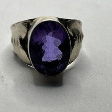 Vintage Sterling Silver Amethyst size 6.5, 925