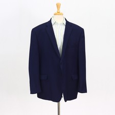 Jos. A. Bank 54R Blue Sport Coat Blazer Jacket Solid 2-Button Wool Blend