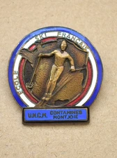 Insigne, broche ESF école de ski Français "UNCM Contamines Montjoie " Augis Lyon