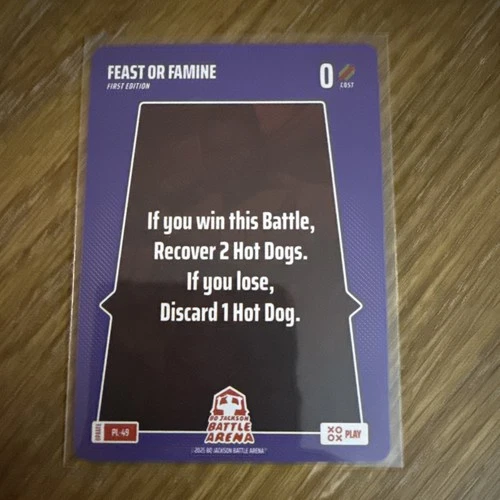 BO JACKSON BATTLE ARENA BOBA - ALPHA UPDATE PLAY PL-49 - FEAST OR FAMINE