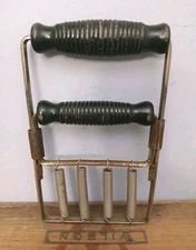 Vintage Hand Grip Strength Exerciser w/Wood Handles 4 Spring Adjustable Strength