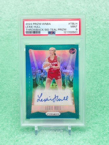 2024 WNBA Panini Prizm Throwback Sig. Lexie Hull Teal Auto /35 PSA 9 as1a