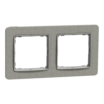 Schneider SDD390802 Abdeckrahmen, Sedna Elements, 2-fach, Steinbeton-Optik, Matt