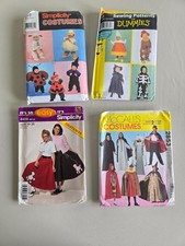 Vintage Costume Sewing Pattern Lot of 4 Simplicity McCalls Kids Halloween