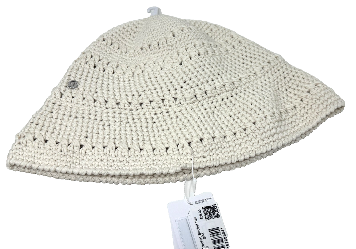Lululemon Size S/M Cotton Crochet Bucket Hat, Light Ivory | eBay