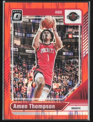Amen Thompson 2024-25 Donruss Optic Orange Shock /225 #169 Houston Rockets