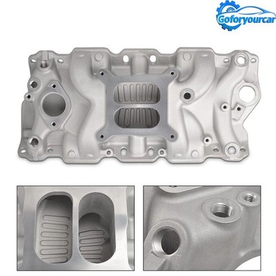 Aluminum Dual Plane Intake Manifold 22026 For SBC Chevy 350 Small Block