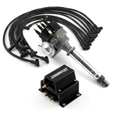 Chevy Sbc 350 Bbc 454 Ready-to-run Black Ignition Distributor Combo