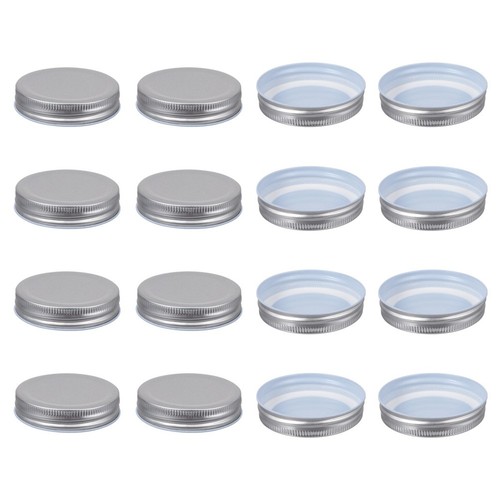 Lot De 10 Couvercles En Fer Blanc Pour Bouteilles Et Bocaux – Avec Trou Pour Paille – Anti-fuite – Compatible Standard – Argenté/Noir
