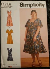 Simplicity R11107 S9325 Misses  Dress Sleeve Variations (10-18) UNCUT Pattern 