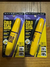 2 Maybelline Colossal INSTANT BIG VOLUME Mascara Sealed 230 GLAM BLACK WASHABLE