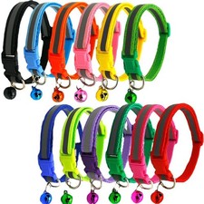 Reflective Cat Collar with Bell Adjustable Nylon Breakaway Safety Pet Necklace