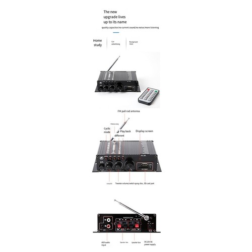 AK380 Bluetooth Amplifier HiFi Audio Karaoke 2 Channel Home Theater3232 - Foto 6 di 7