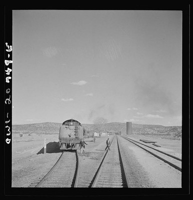 Photo:Abo New Mexico 1943 Atchison Topeka Santa Fe Railroad Track Scene