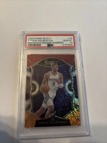 2020 Panini Select Red White & Orange Shimmer #72 Tyrese Haliburton PSA 10