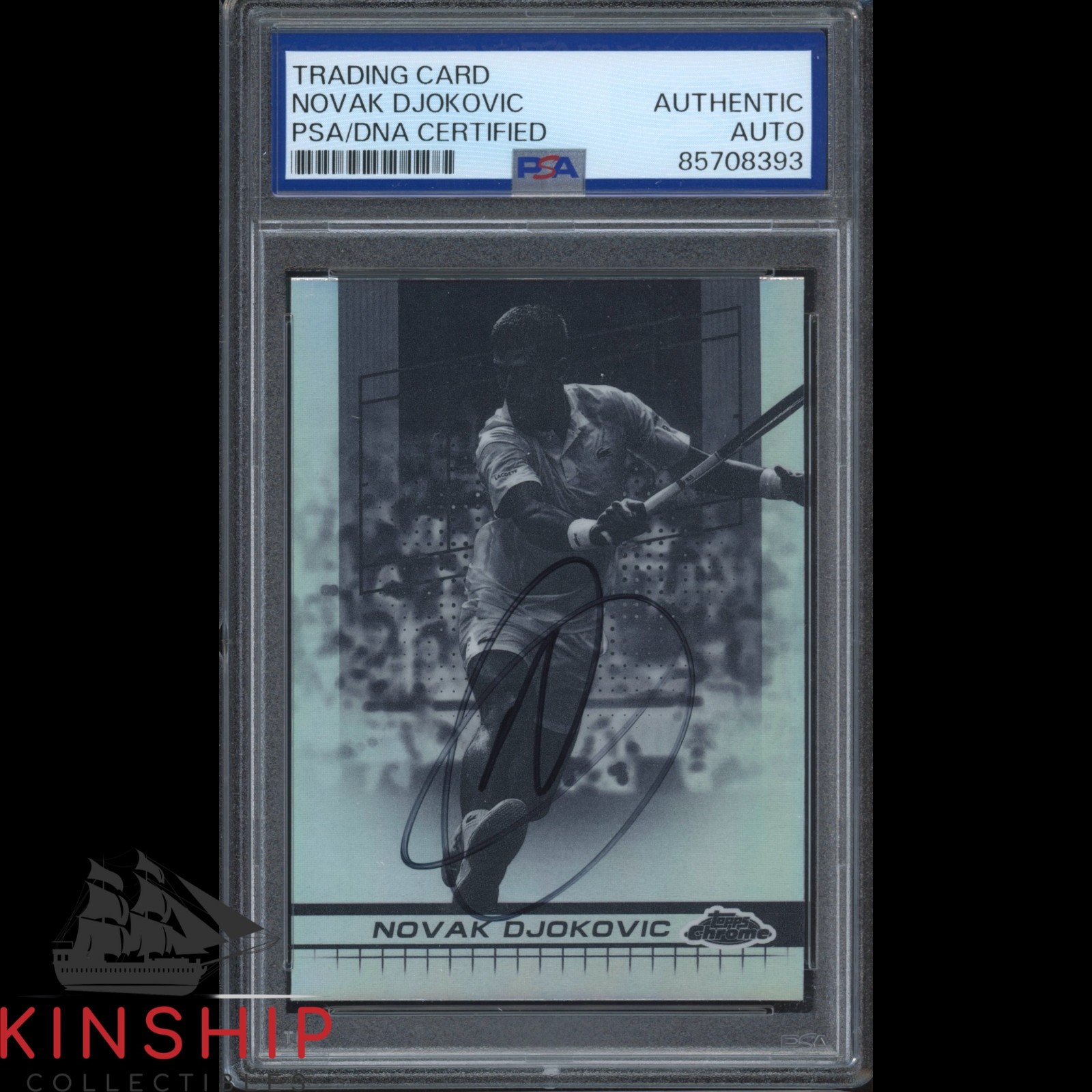 Novak Djokovic signed 2024 Topps Chrome Card PSA DNA Slabbed Tennis Auto C5604