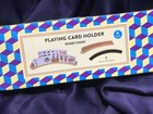 OFFELEC 4 WOOD PLAYING CARD HOLDERS 2 tier FELT BASE 14” new in box! EXCELLENT! — photo 3
