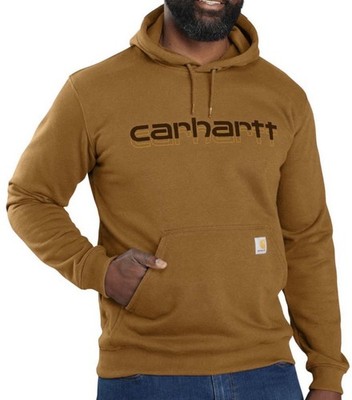 Carhartt Brown Rain Defender Loose Fit Pullover Logo Hoodie Men s Medium