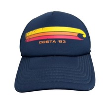 Costa 83 Trucker Hat Blue SnapBack Mesh Navy Red Yellow Wave Fishing Netplus