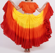 Dance Flamenco 100 Cotton 25 Yard Dance Skirt Gypsy Skirt New ATS