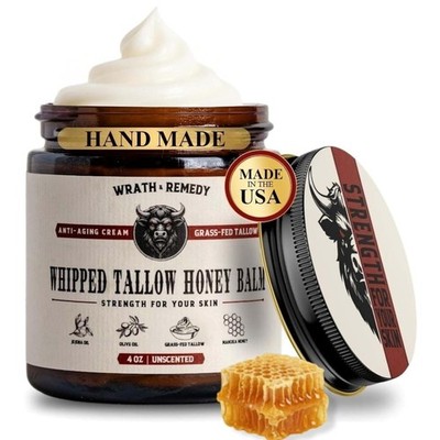 Wrath & Remedy Handmade Whipped Organic Beef Tallow for Skin - 4 OZ