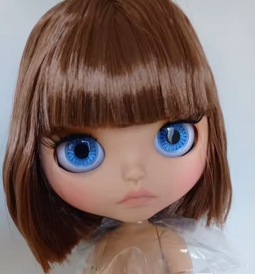 Neo Blythe Doll Matte Face Nude Joint Body Big Lips Brown Hair Wig Big Eyes Toys