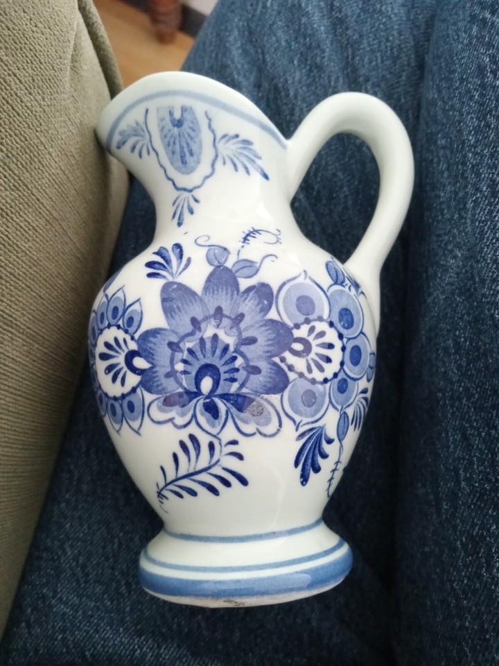 Vintage Delft Style Blue Mini Pitcher | eBay