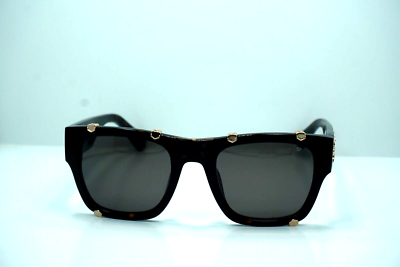 Philipp Plein Black Rectangular Sunglasses with Gold Logo Temples SPP080 main image 3