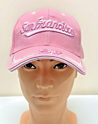 Lanza USA Women's Pink White San Francisco SF Embroidered Adjustable Hat Cap