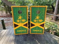 FADEPROOF Cornhole Board Wraps Laminated / Jamaican Flag