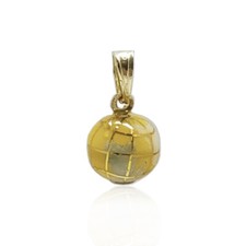 Ciondolo mappamondo mm 9 colore giallo con chiusura e terminale in oro 18k