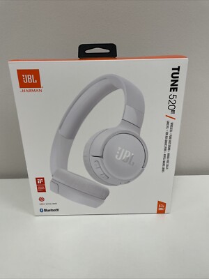 JBL Tune 520BT Wireless Bluetooth On-Ear Headphones - White - NEW SEALED
