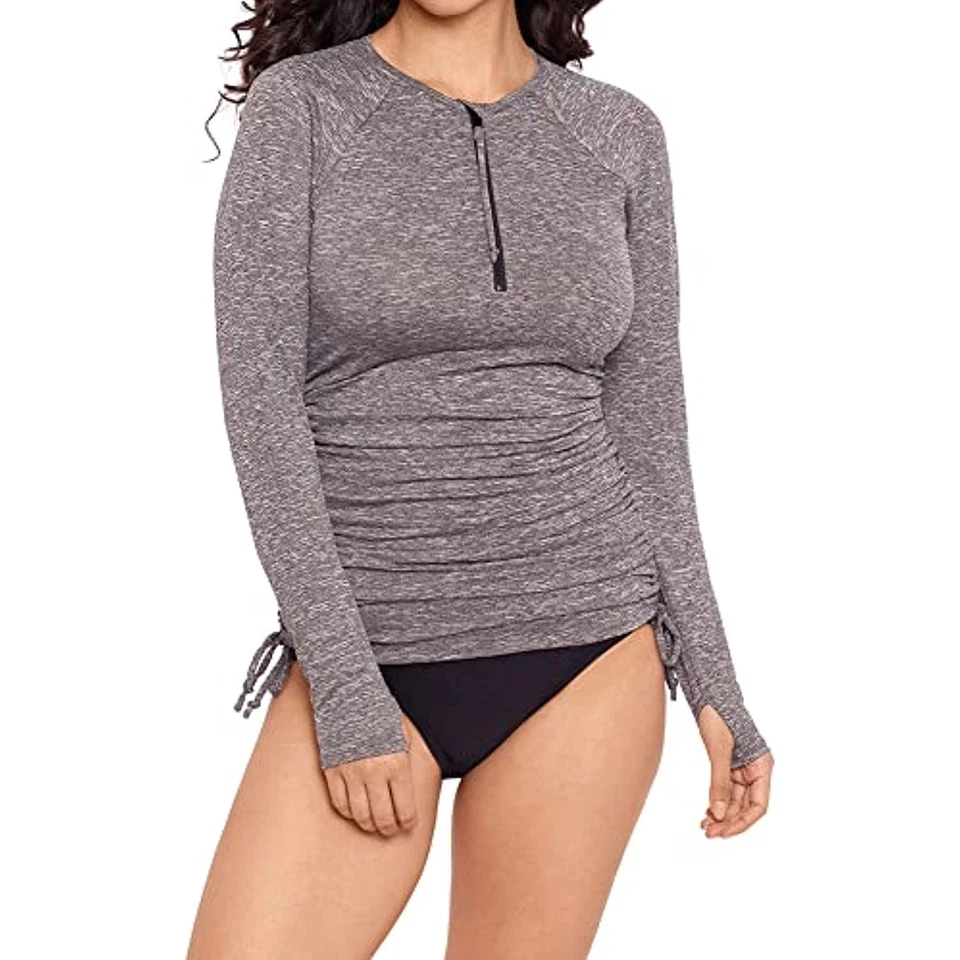 Precio de venta sugerido por el fabricante $70 Reebok Sport Moda Azul Jaspeado Camisa de Sol Túnica Talla Mediana Foto 2 de 4