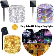 Solar LED Light Wire String Strip Rope Car Dance Party Controller 100 LED 8 Mode