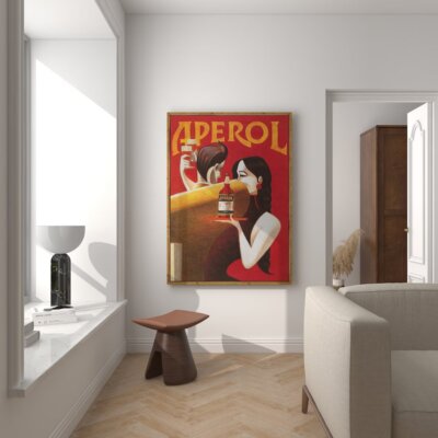 Aperol Couple Painting Wall Art poster Choose your Size