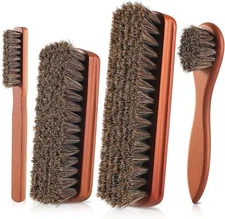 2/4 Pcs Shoe Brush, Boot Brush, Horse Hair Brush for Leather, Shoe Polish Brush