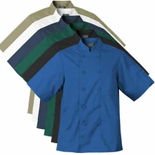 Chef Code Short Sleeve Classic Chef Coat with Pearl Buttons, Chef Jacket CC124