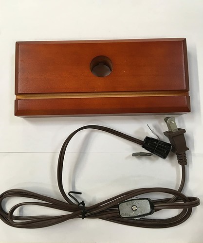 Cherry Fan Rectangle Lamp Base w/Cord and Socket Set - Picture 2 of 2