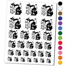 Michigan State with Text Swirls Temporary Tattoo Water Resistant Set