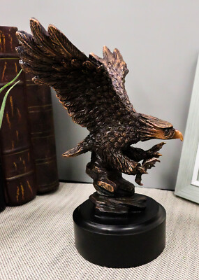 6.5'' H Wings Of Glory Patriotic Bald Eagle Swooping On Prey Figurine With Base
