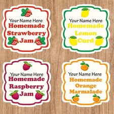 39 Personalised Fruit Jam, Curd Jar Labels, Produce Labels , lemon, raspberry,