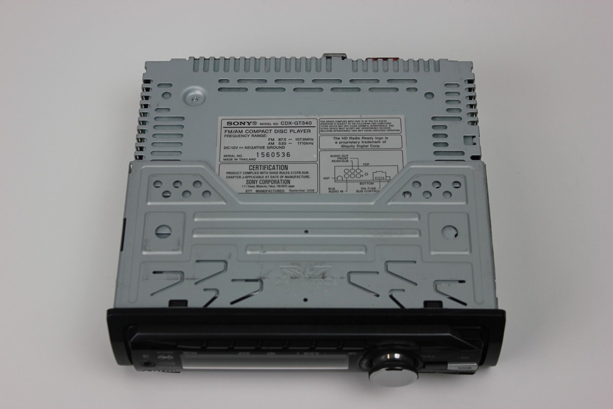 Sony CDX-GT340 Car CD Disc Player FM/AM Stereo Head Unit Sony CDX-GT340 Car CD Disc Player FM/AM Stereo Head Unit
