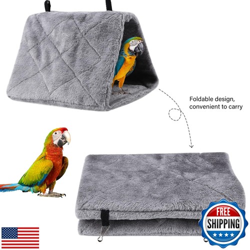 Haosie Warm Bird Nest House, Bird Bed for Cage, Plush Parrot Hanging Hammock - Picture 3 of 5