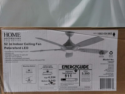 Integrated LED Indoor White Ceiling Fan 