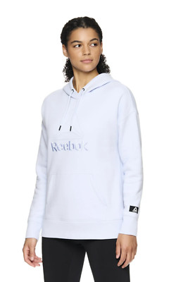 Reebok Women's Size Large Pull Over Hoodie Long Sleeve Blue Heather