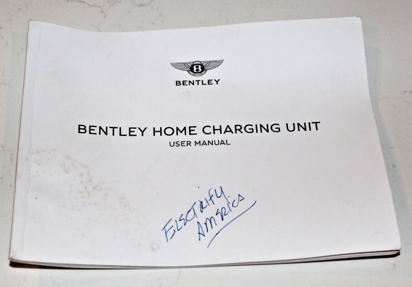Bentley Home Charging Unit Users Manual OEM #3SE012723SA