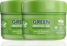  2x Large Green Pain Relief and Recovery Menthol Gel Eucalyptus Arnica